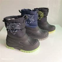 Break Code Clear Goods Foreign Trade Export Boy Snowy Boots Warm Plus Suede Mid-Cylinder Boots Children Winter Flex Full Waterproof