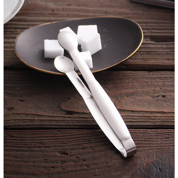 304不锈钢糖夹小夹子圆形冰夹咖啡方糖夹子厨房奶茶店咖啡店用具