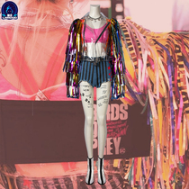 Nado Raptor squad and Halle Quinn the same clown female cos costume female full set of tattoo necklaces