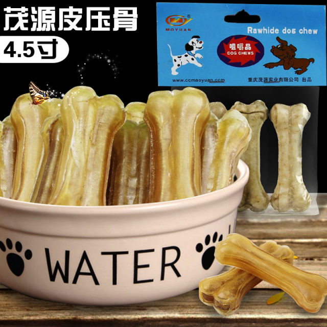 Maoyuan Teeth Cleaning Pet Snacks Teeth and Bones Deodorant Dog Bite Rubber Bone Pressing Stick 3 ຊອງ 4.5 ນິ້ວ Teddy Dog Bones