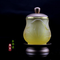 Pure copper glazed lotus Buddha water cup Zen lotus cup lotus cup great compassion water clean water for Buddha