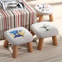 Small stool solid wood shoe stool tea table low stool home living room creative children adult small bench sofa round stool