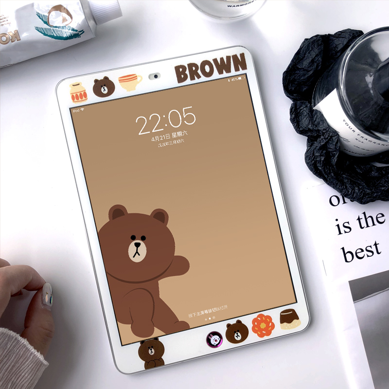 2018新ipad air2钢化膜mini4保护膜1迷你3 ipad5贴膜pro平板6卡通