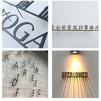 Hanging three-dimensional door head image signboard stainless steel metal word frosted black titanium custom background wall Billboard