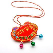 Long life lock fetal wool bag purse small lucky bag baby souvenir diy collection sachet long life necklace