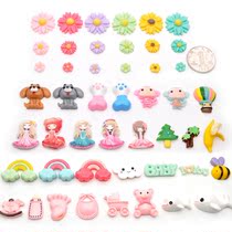 Resin accessories small flower dolphin dog clouds rainbow bear feet rabbit chicken boat lighthouse cattle sheep turtle coconut tree