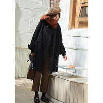 MISAZ C bit recommended 98 wool winter bifacial handmade big coat small sub jacket