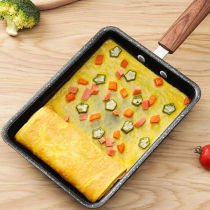 Thick egg burning pan jade Jade Burnt Square Bottom Pan Nonstick Pan Lotus egg Home Breakfast pan Japanese style flat bottom pan