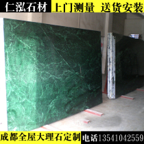 Rinhong stone natural marble floating window stone countertop image wall TV background wall India big flower green threshold stone