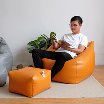 Japanese single lazy sofa leather living room bean bag floor recliner wind bedroom tatami small sofa chair