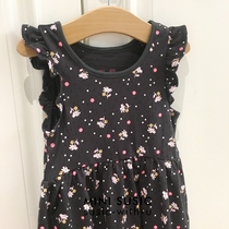 Special non-refundable 1-8 years old mini susic cotton floral small flying sleeve hollow dress