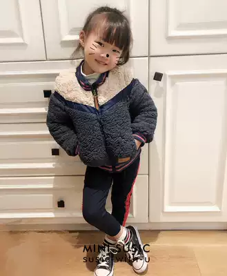 Self-retained favorite tune 2-8-year-old girl imitation lambashmere cotton thick coat jacket