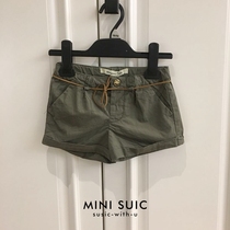 Girls Girls Girls Woven Cotton Deep Army Green Shorts Hot Pants