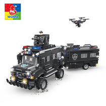 Warma Building Blocks New Special Police Force Dragon Number Assault Riot Armored Car Building Blocks Children Puzzle Toys