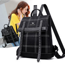 Hong Kong I Tgreg backpack womens new school bag travel all-match ins large capacity black leather womens backpack