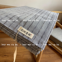 Ingenuity Lu JIN high-end cotton old coarse cloth plain Jacquard striped plaid bedding three-piece set