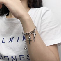 S925 sterling silver crown cross bracelet simple personality fashion fashion