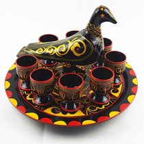 Xichang Liangshan Sichuan specialty Yi lacquerware Yi color pigeon wine ornaments jewelry hand-decorated box furniture
