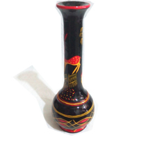 Xichang Liangshan Sichuan specialty Yi lacquerware long neck small vase handicraft ornaments jewelry
