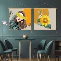 Art tapestry Nordic background cloth ins bedside hanging cloth bedroom girl Wall cloth art hanging painting vertical porch porch
