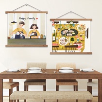 Chinese kitchen background cloth ins hanging cloth Nordic style hanging painting fabric ins bedside decoration bedroom tapestry wall cloth