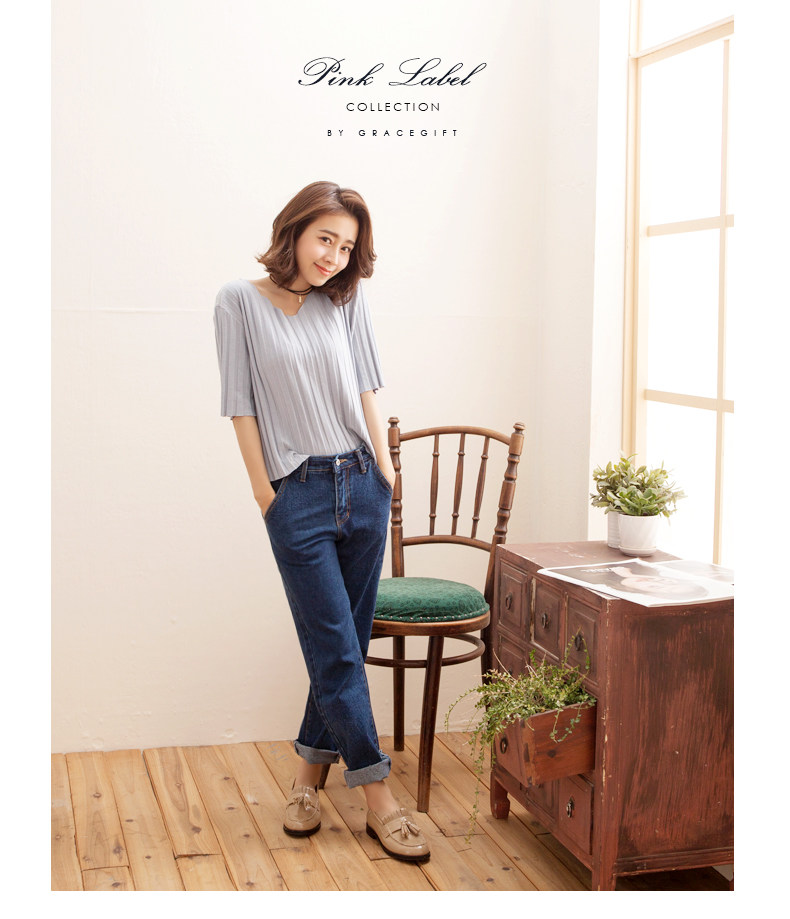 grace gift2017秋季新款经典百搭流苏平底鞋单鞋女套脚懒人乐福鞋