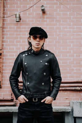 鹿皮质感centinela猪奶fw版j31南美进口全植鞣小牛皮机车真皮皮衣