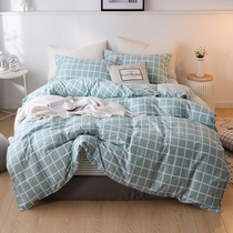 Summer quilt cover four-piece set cotton 100 cotton bedding spring and summer boys simple sheets three-piece set 4