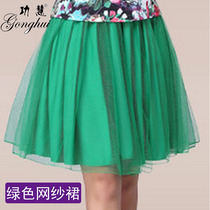Middle-aged and elderly popular square dance clothing womens mesh skirt factory direct skirt solid color dance clothing