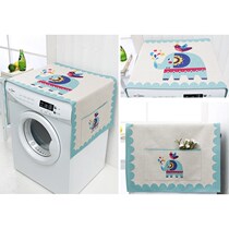 Cotton and linen refrigerator single and double door dust cover cloth washing machine universal multi-purpose square curtain fabric