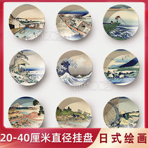 Japanese style decoration Ukiyo-e porcelain plate Decorative plate Wall plate wall Home creative plate Photo plate Decorative painting