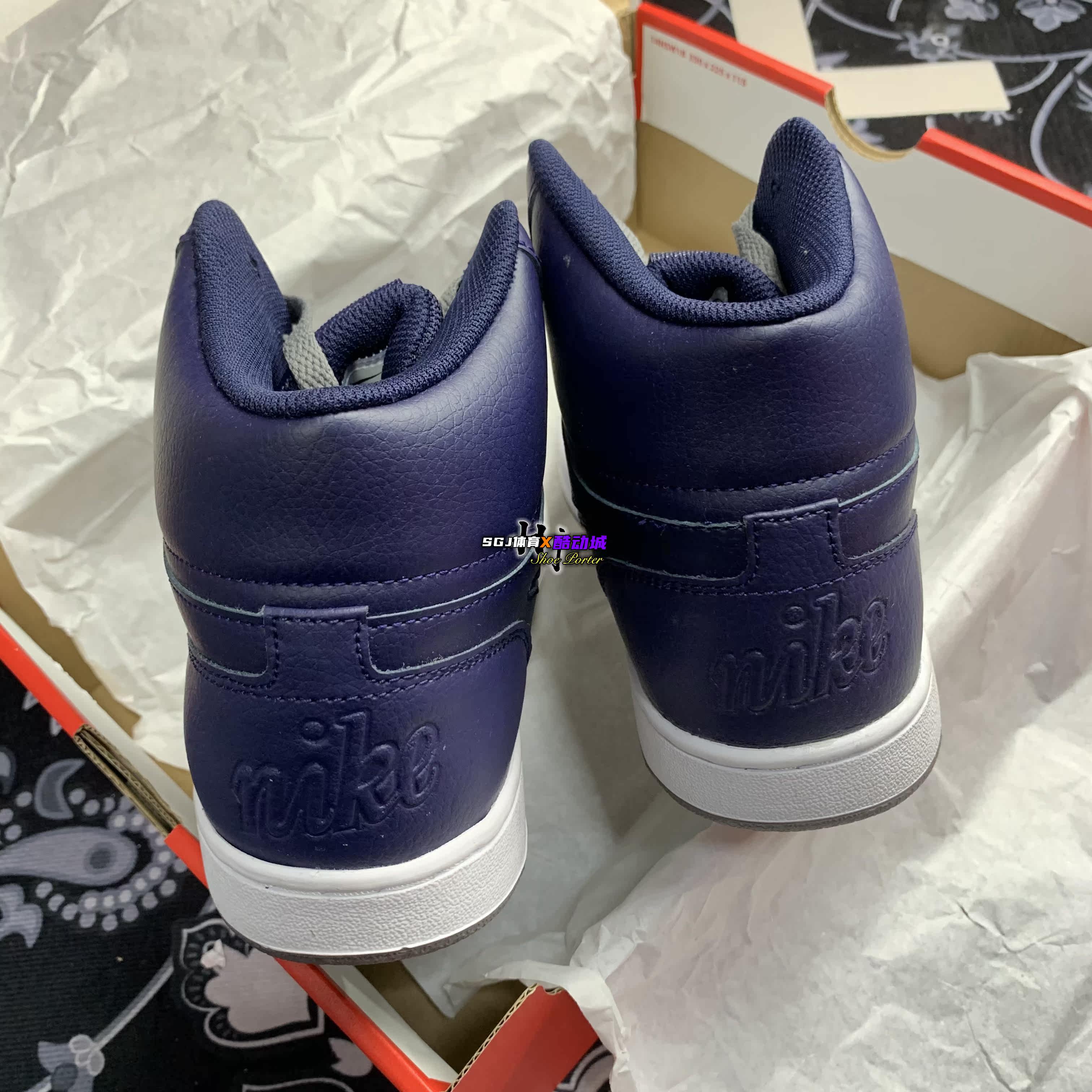 耐克ebernonmid男女子复古运动休闲耐磨高帮白色板鞋aq1778100