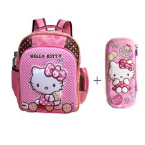  KT Hello Kitty schoolbag Primary school girls 1-3-6 grade princess 6-12 year old girls childrens casual shoulders and backs