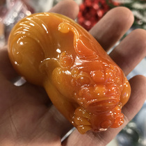Huanglong Jade Overlord Pixiu pendant Handle piece Toy piece Lucky man Yunnan natural jade ice pendant female