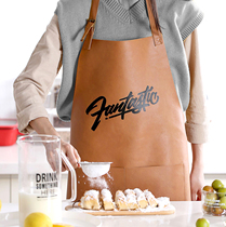 Nordic minimalist Waterproof and greaseproof kitchen thickened leather apron Coffee shop Restaurant Florist Milk tea shop overalls