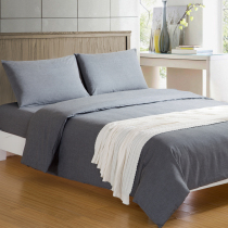 Tianzhu cotton four-piece cotton knitted bedding Simple cotton striped duvet cover sheets 4-piece bed sheet style