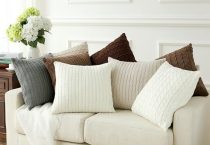 Cotton retro style cushion double-sided office wool twist knitted car waist pillow cover