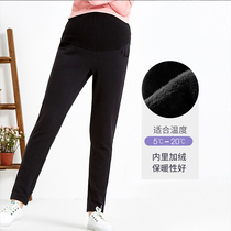 (Plus velvet) pregnancy color maternity pants winter thick non-inverted velvet thin pencil pants pregnant mother wear bottom trousers