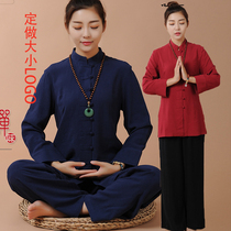 Buddha clothes female Meditation meditation two sets of Zen Tang suit tea suit Taoist clothes