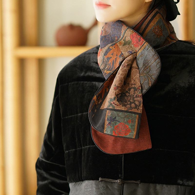 cvcco【诗的季节】温暖的云朵 香云纱真丝夹棉围巾 多色入答谢