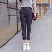 Western Dress Pants Women Pants Vertical Stripes 90% Pants Spring Autumn New Korean Version High Waist Display Slim Fit Slim Fit Kharen Pants