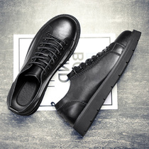 Mens shoes Summer wave shoes 2022 New mens casual leather shoes breathable 100 lap tooling shoes genuine leather low Help Martin boots