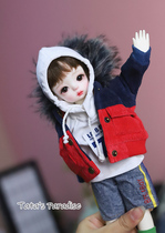 1 6 points and 4 points YOSD MDD BJD baby coat big hair collar warm (small net fraud) stitching pocket coat