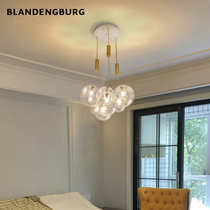 Nordic Lamps Minimalist Creative Cozy Bedroom Light Bulb Glass Ball Restaurant Lights Net Red Light Lavish Living Room Chandelier