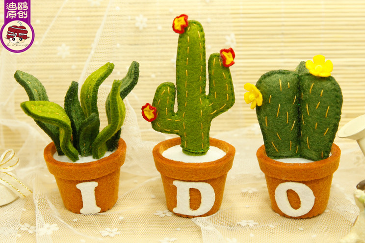 包邮母亲节礼物多肉盆栽花盆桌摆件儿童不织布艺手工diy制作材料