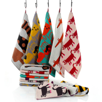 Cotton three-layer gauze large square towel kindergarten towel children wash face square towel soft absorbent belt lanyard