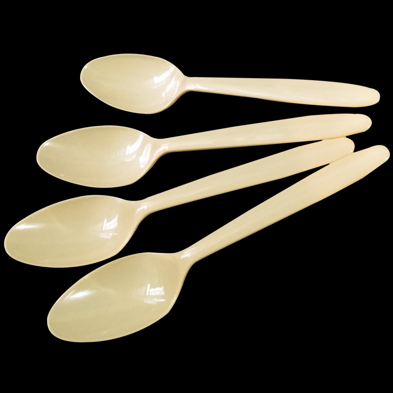 一次性塑料小黄勺小勺子ds1冰淇淋勺刀叉餐具透明汤羹包邮