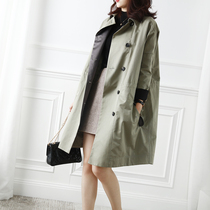 Fat Ding Europe and America light luxury ~ big brand air field clean and capable neckline nail beads loose elastic high waist A- shaped windbreaker jacket