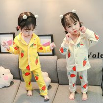 Baby pajamas spring and autumn female treasure pure cotton childrens spring suit 0-1 year old little girl home clothes two-piece set 5