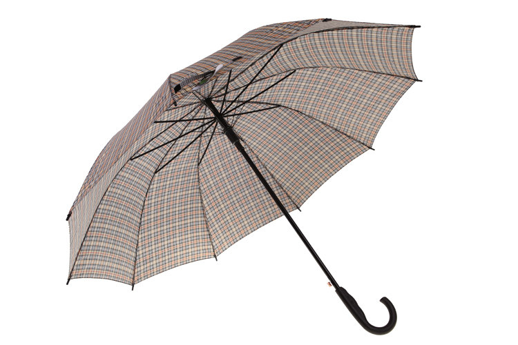【雨呀家居专营店】天堂伞超大格子长柄伞一甩干全钢勾柄雨伞英伦风